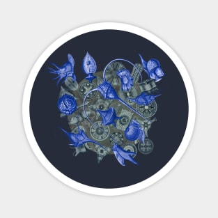 Ernst Haeckel  Blue Peridinea on Cerulean  Diatoms Magnet